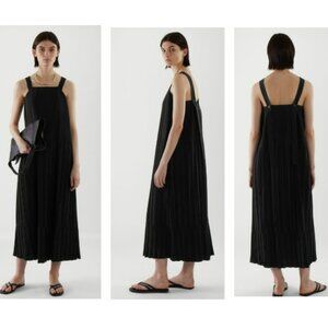 COS Black Pleated Maxi Dress Sz 12